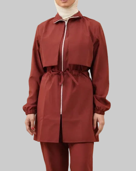 Burkini Gris Long ,Modèle Élégant & Modeste