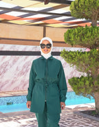Burkini Gris Long ,Modèle Élégant & Modeste